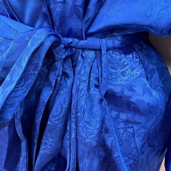 Victoria Secret Gold label Blue Robe Woman's One Size Tie Flawed - Picture 5 of 13